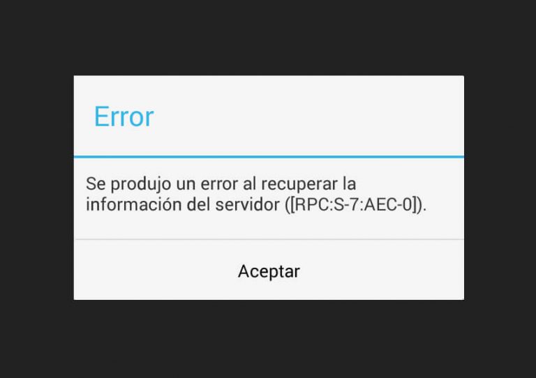 error al recuperar la informacion del servidor